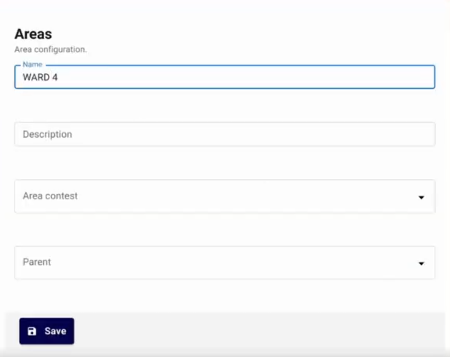 Area Configuration Dialog