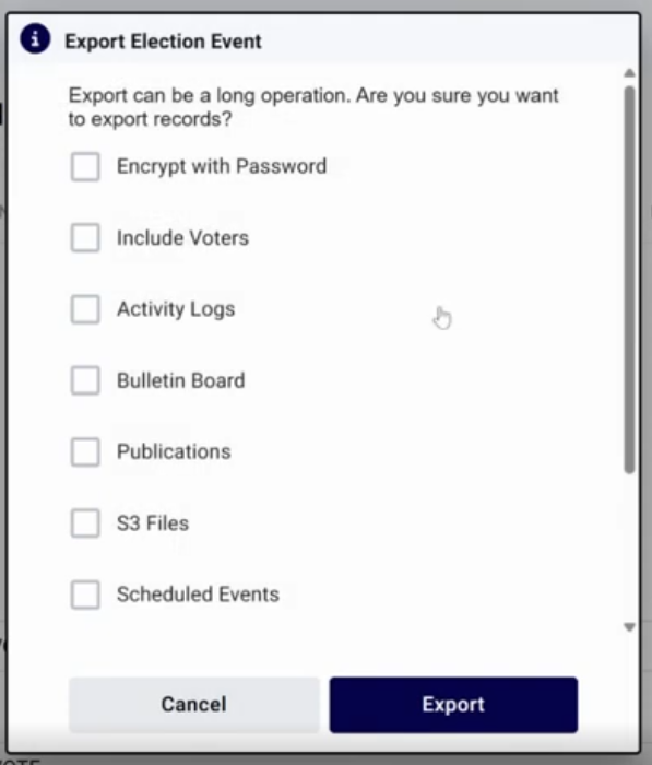 Export Password and Instructions