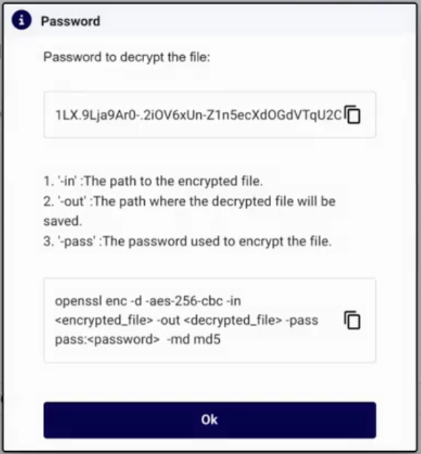 Export Password and Instructions