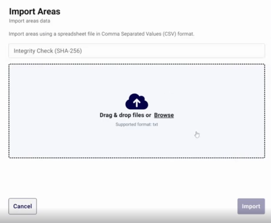Import Areas Dialog