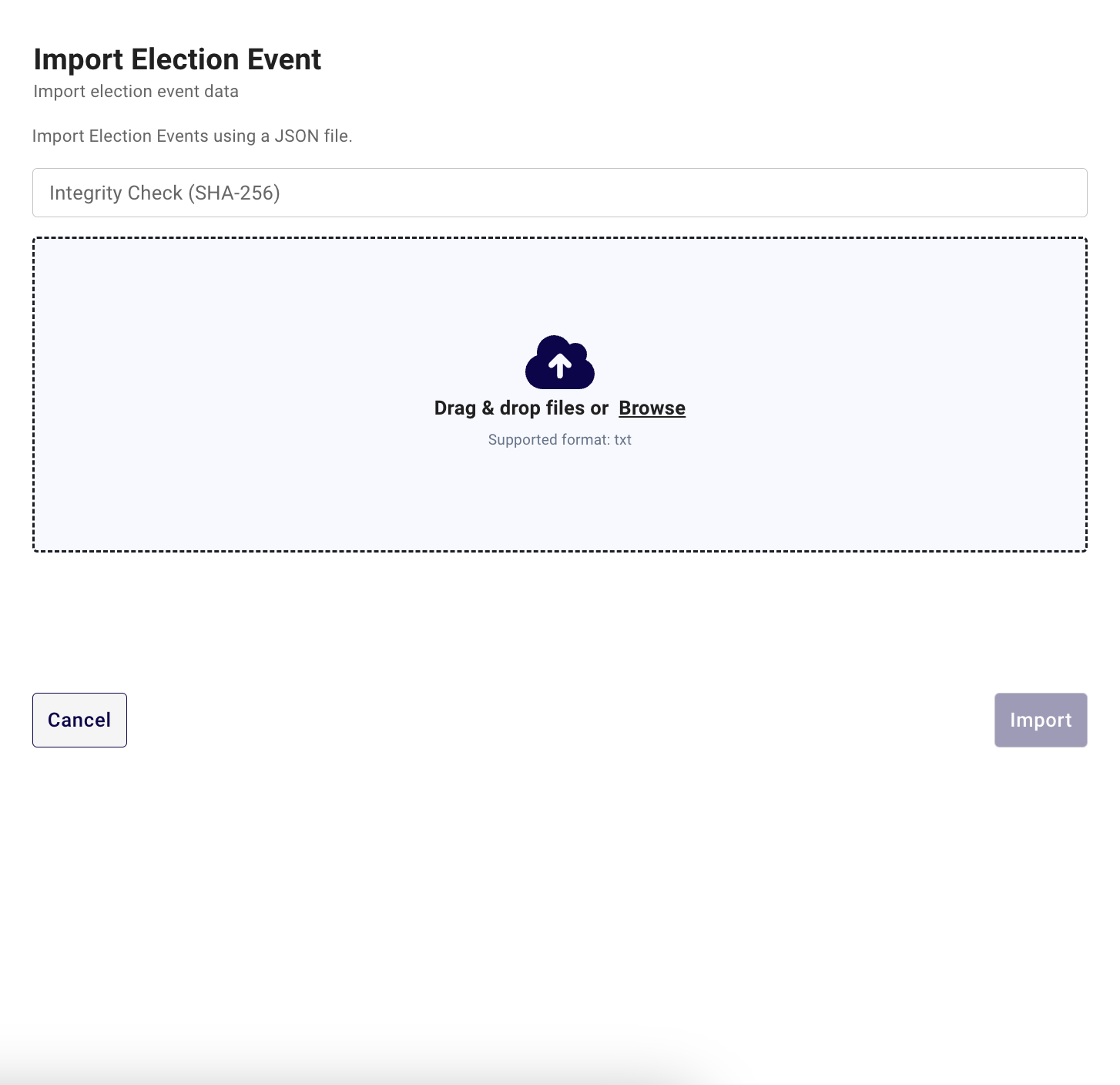 Import File Upload