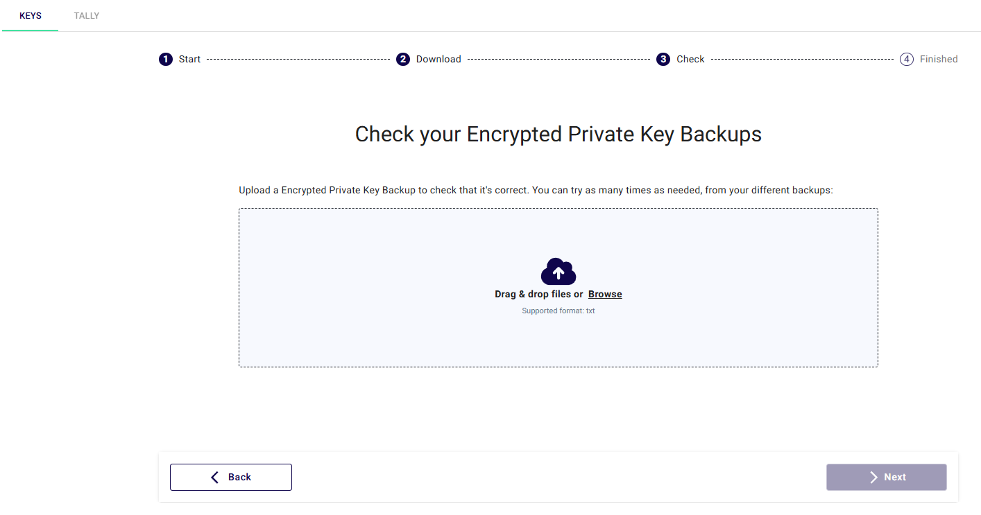 Key Backup Verification