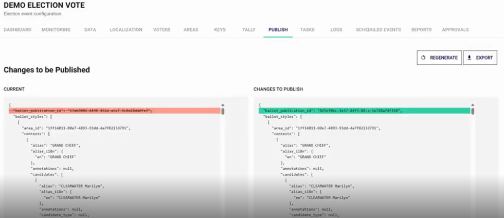 Publish Comparison View