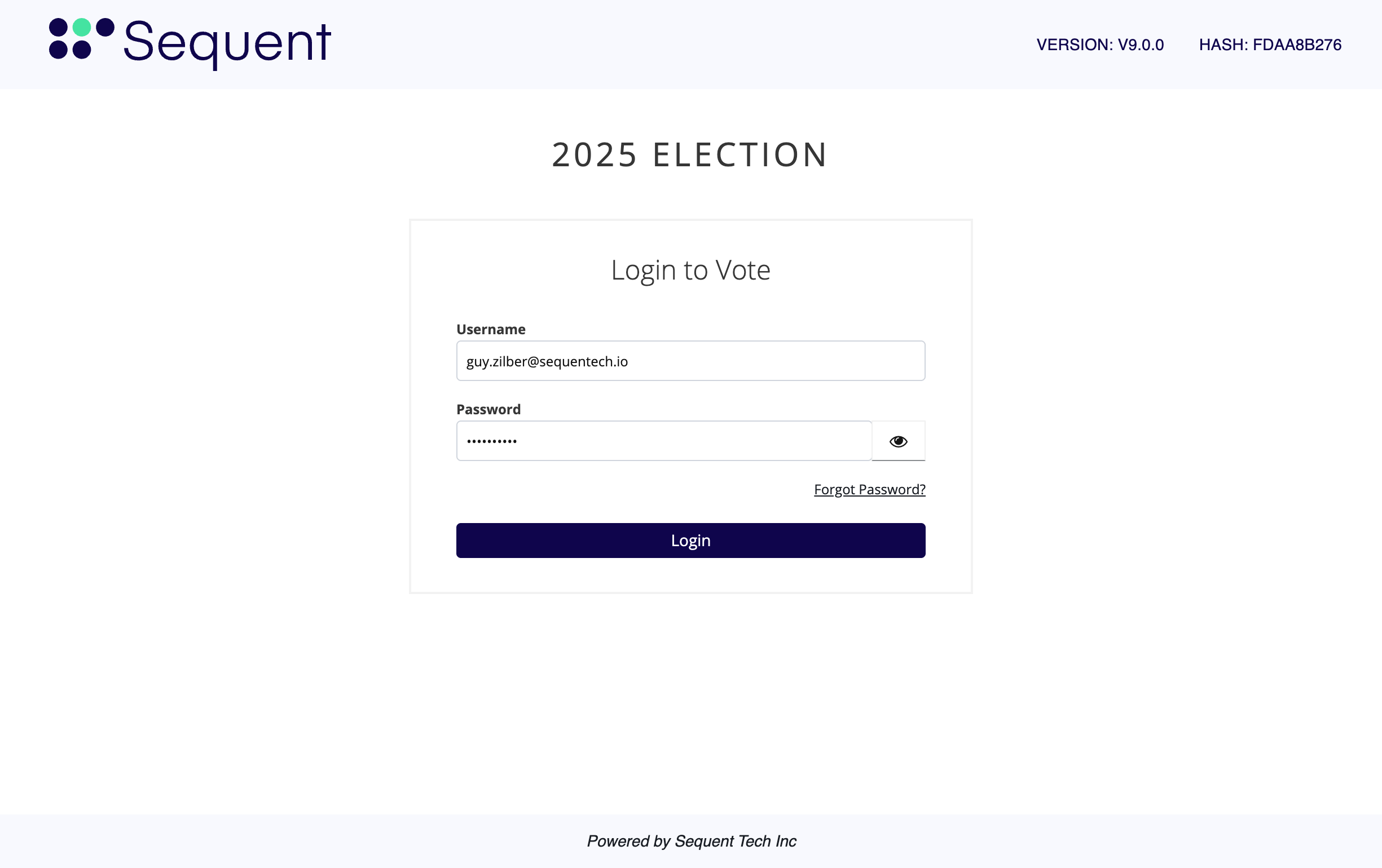 Voter Login Page